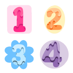 Emoji number icon jelly pastel 0-9 v.1