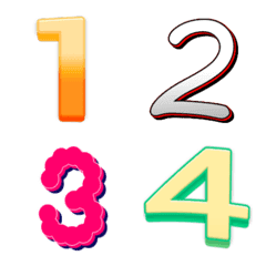 Classic number pastel colourful emoji