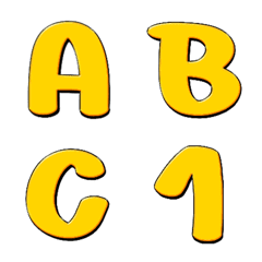 Alphabet yellow puffy emoji