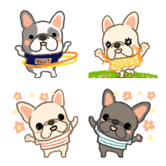 Various French bulldogs move cutely