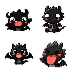 Emoji Section - Cute Black Dragon