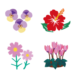 Emoji of flowers of four seasons