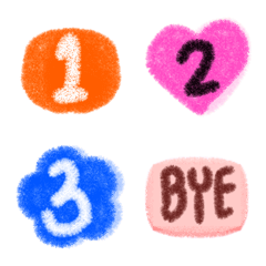 Emoji word Eng number  icon pastel