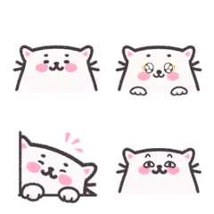 Cute white cat emoji v.1