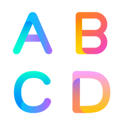 Gradient Colorful Letter Number emoji