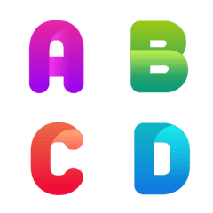 Round Color gradient Letter Number emoji