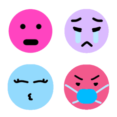 Emoji pastel circles face