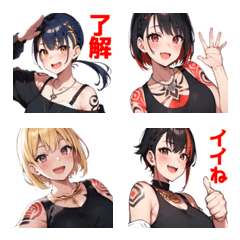 อิโมจิไลน์ Tattoo girls emoji