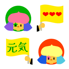 Connecting three emoji flag ver.