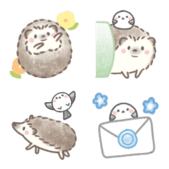 Hedgehog and Shimaenaga*Emoji 2