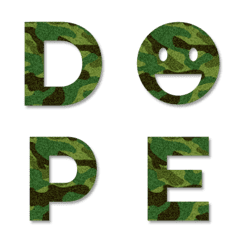 Camouflage pattern alphabet