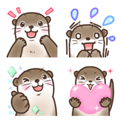 Have a fan day with otters. Emoji.