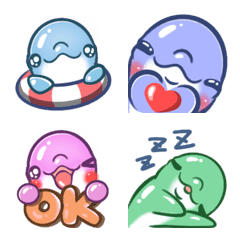 Colorful dolphings emoji