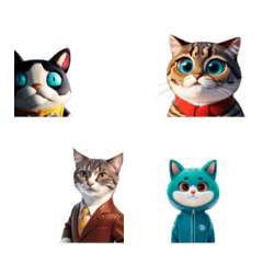 Cats in various workplace settings