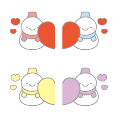 Emoji Boneka Salju Berwarna Penuh [Hati]