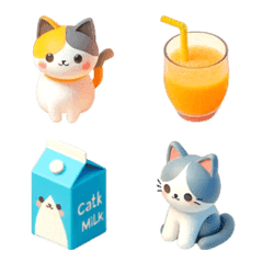 Cat Milk Carton Emoji 2