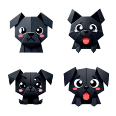 摺紙 - 可愛黑狗