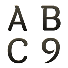 Alphabet black classic animation emoji