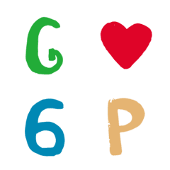 cute color doodle  Letter Number emoji
