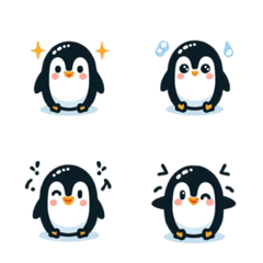 Cute, chubby penguin with a good mood.