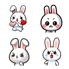 Emoji Section - Cute Little White Rabbit