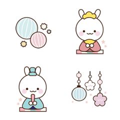 Hinamatsuri emoji with rabbit
