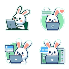 working happy rabbit