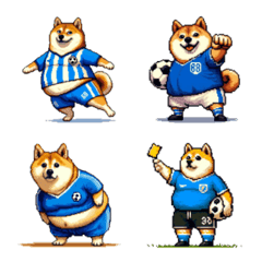 fat shiba playing football emoji