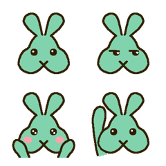 Green Rabbit Chacha-Emoji