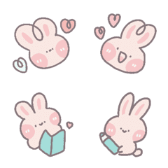 Emoji: cute pink rabbit.