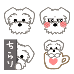White schnauzer puppy Emoji