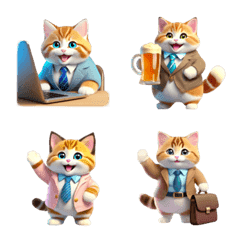 Chubby Cat in a suit Emoji