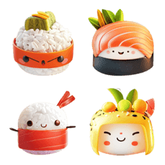 Cute Sushi Emoji set 2
