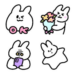 Cheerful White Rabbit Emoji 02
