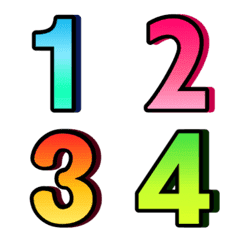 Numbers emoji : pastel color mix love