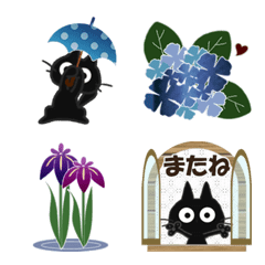 Animation black cat Emoji-6