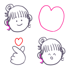 Bun hair girl emoji2