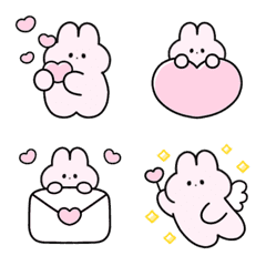So cute chubby rabbit emoji from Cocoa
