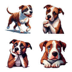 Pixel art Pit Bull Terrier Dog emoji