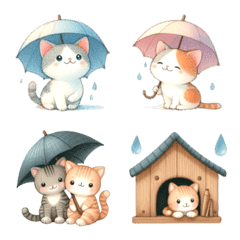 Cat and hydrangea Emoji 3