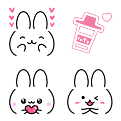 many rabbit cute love emoji