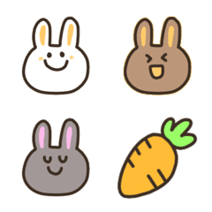 cute rabbits face emoji