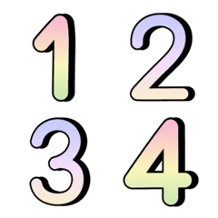Number emoji : colorful gradient color