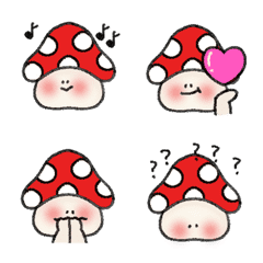 move red mushroom Cute I am shy Emoji