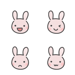 Simple emoji of rabbits