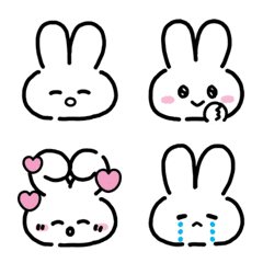 Rabbit emoji with a subtle expression