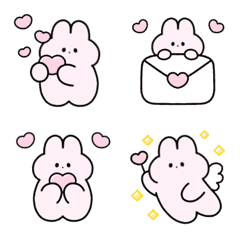 Animated very cute pink chubby rabbit
