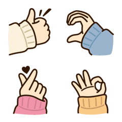 Moe overly long sleeves hand sign emoji