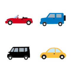 Emoji of compact car and stylish car.