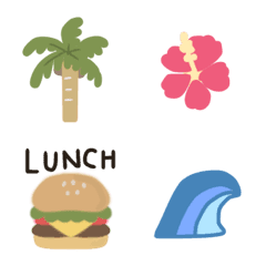 aloha and surf Emoji.
